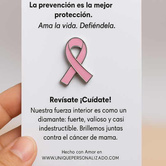 Pin de cancer de mama rosado