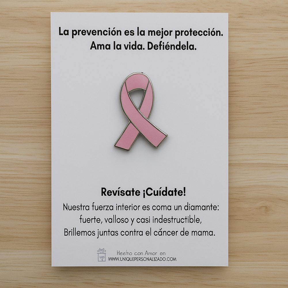 Pin de cancer de mama rosado