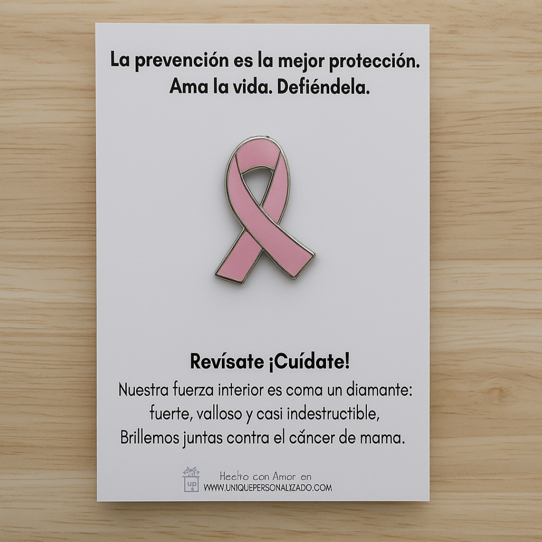 Pin de cancer de mama rosado