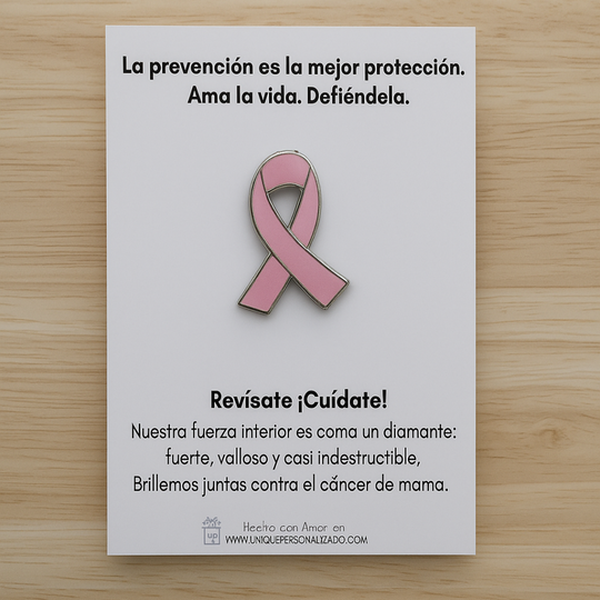 Pin de cancer de mama rosado
