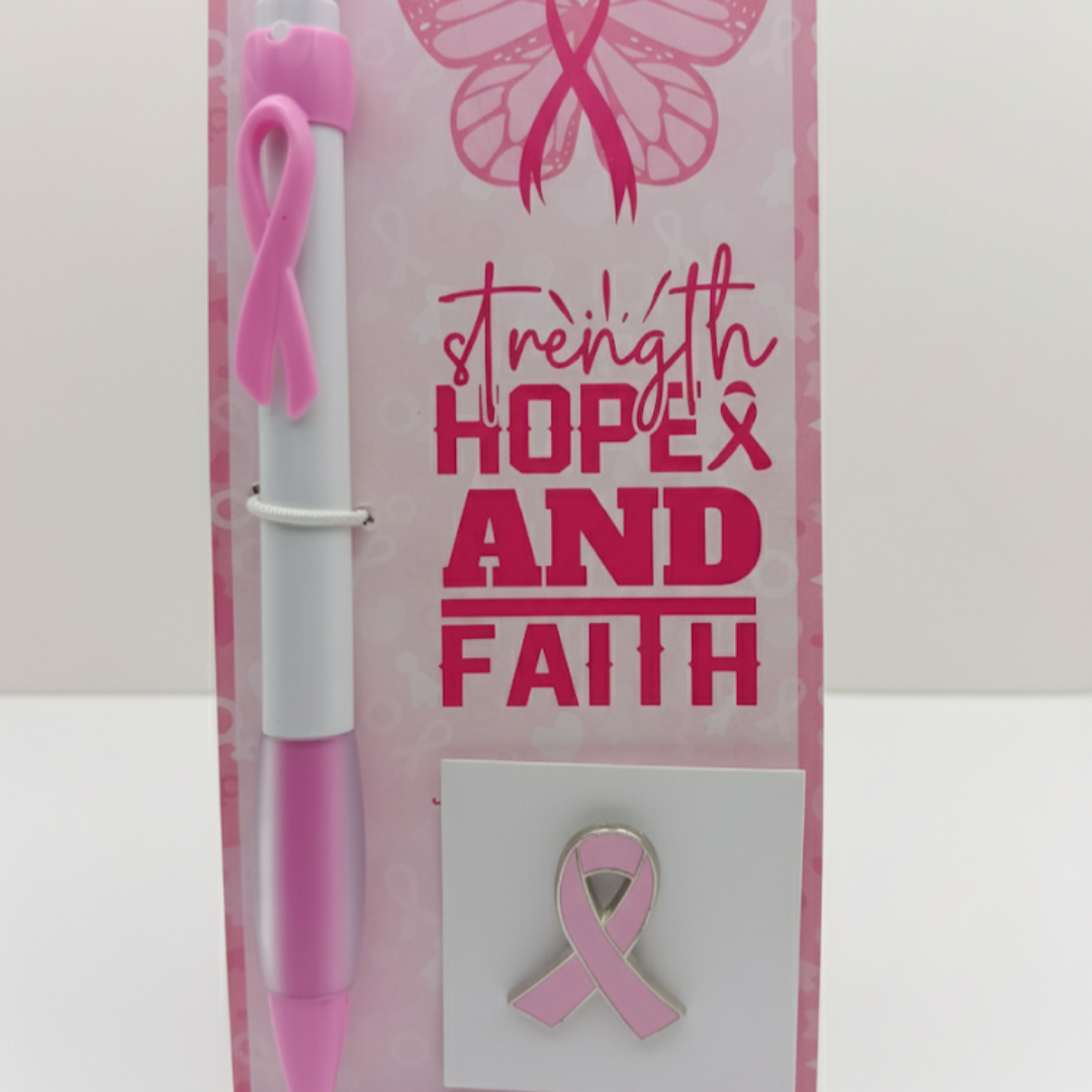 Set Boligrafo y pin del cancer de mama