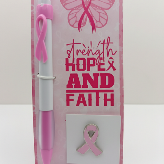 Set Boligrafo y pin del cancer de mama