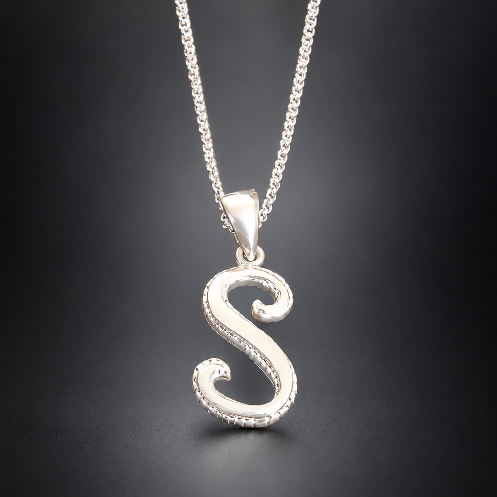 Cadena Inicial S plata - Unique Personalizado