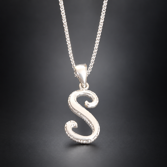 Cadena Inicial S plata - Unique Personalizado