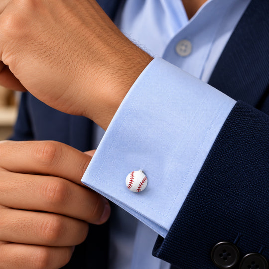 Gemelos de Béisbol Pelota y Guante en Acero Inoxidable - Unique Personalizado