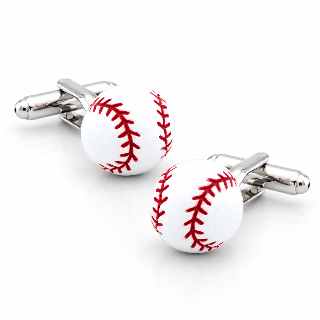 Gemelos de Béisbol Pelota y Guante en Acero Inoxidable - Unique Personalizado