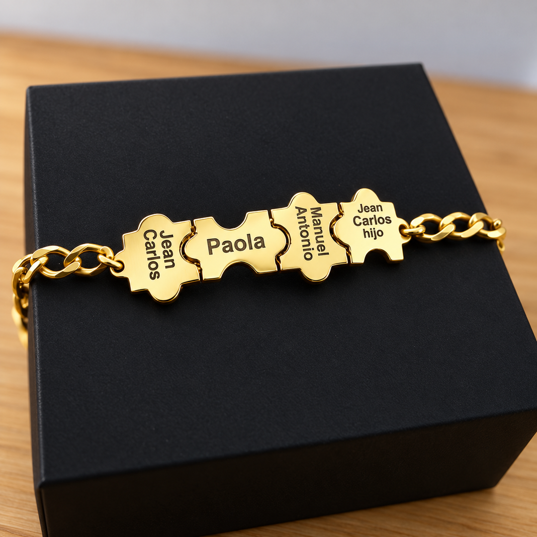 Brazalete para hombre con piezas de puzzle