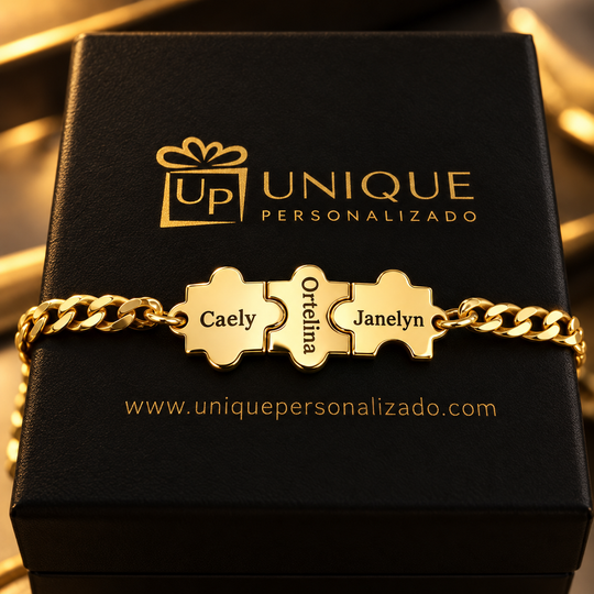 Brazalete puzzle para el en plata