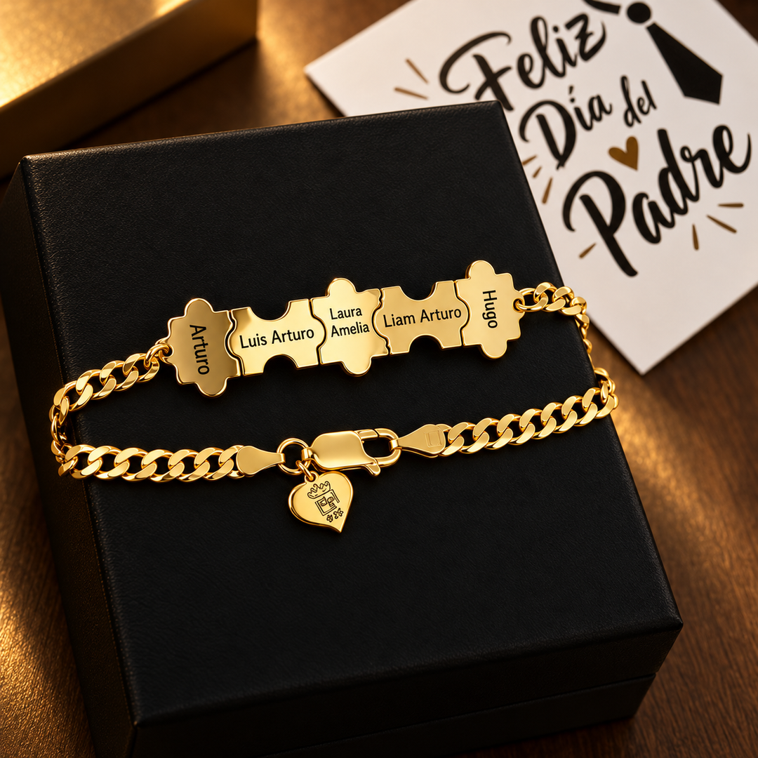 Brazalete puzzle para el en plata