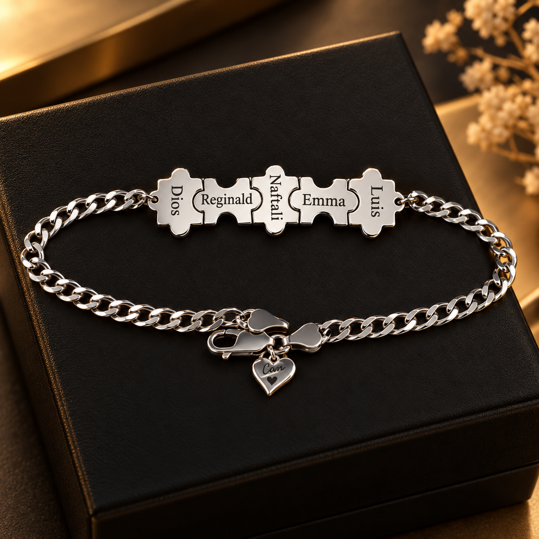 Brazalete puzzle para el en plata
