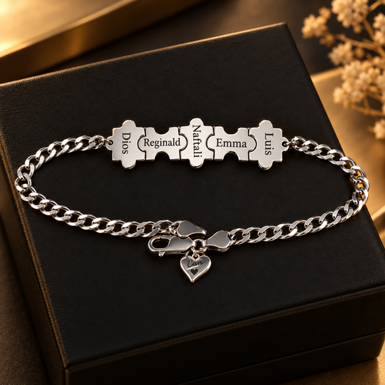 Brazalete puzzle para el en plata