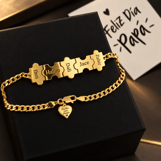 Brazalete puzzle para el en plata