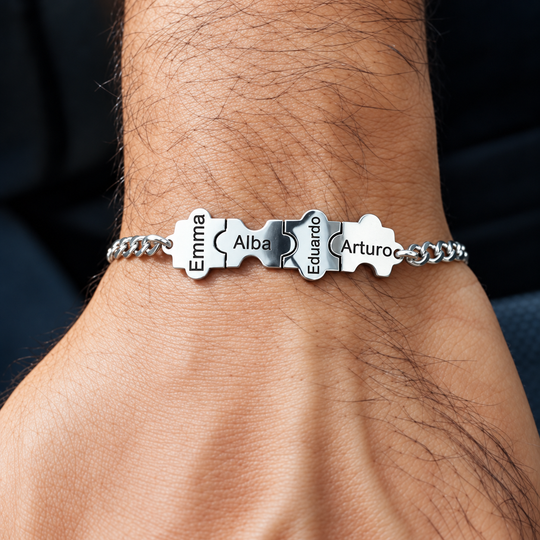 Brazalete para hombre con piezas de puzzle