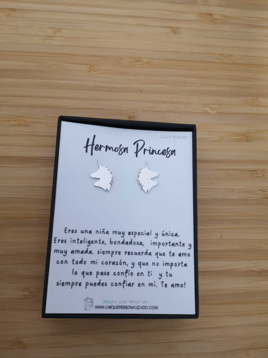 Aretes Uniciornios Para niñas A - AR - UNI2 - Unique Personalizado